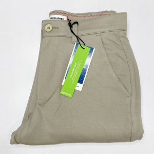 L&J Knit fabric vintage khaki Formal pant D-2201041